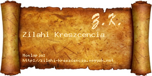 Zilahi Kreszcencia névjegykártya